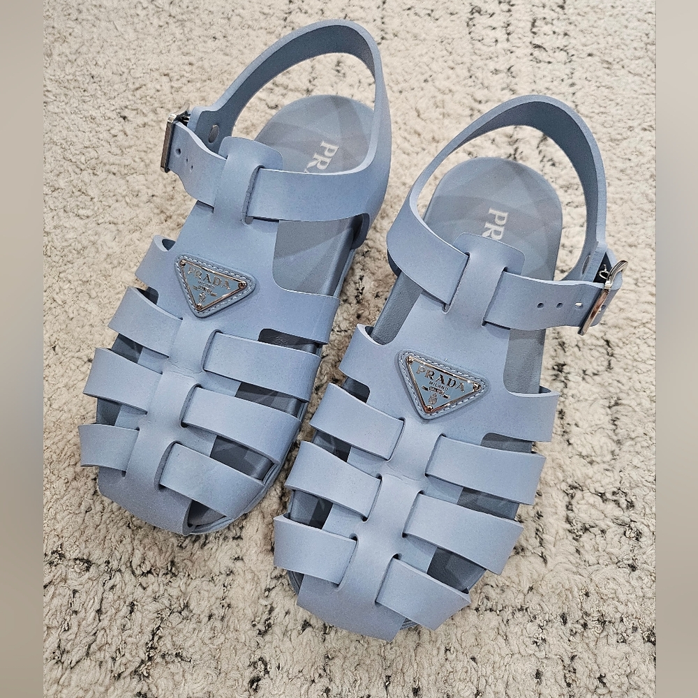 Prada Sky Blue Monolith Fisherman Sandal